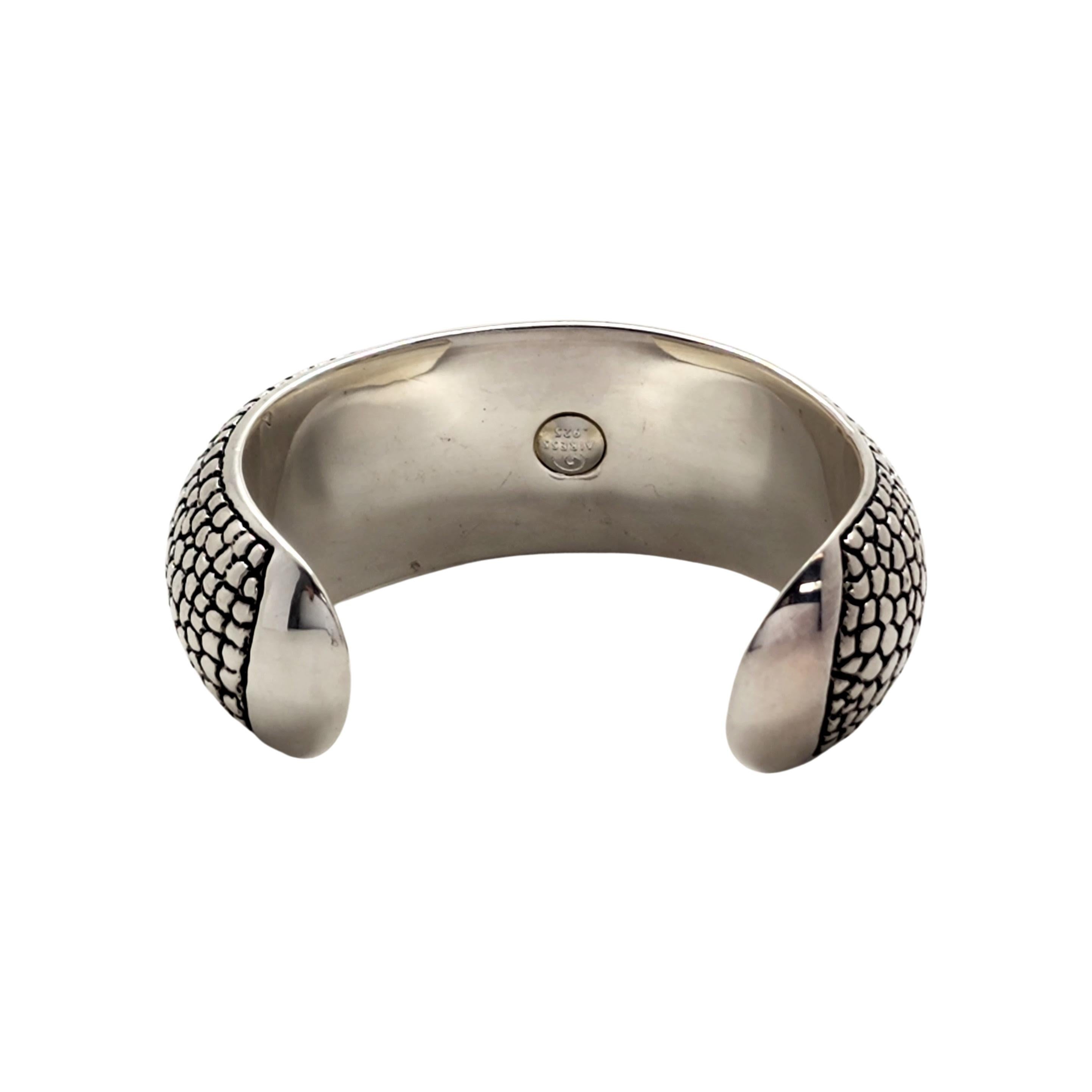 Airess Sterling Silver Wide Pebble Cuff Bracelet #13280 In Good Condition For Sale In Washington Depot, CT