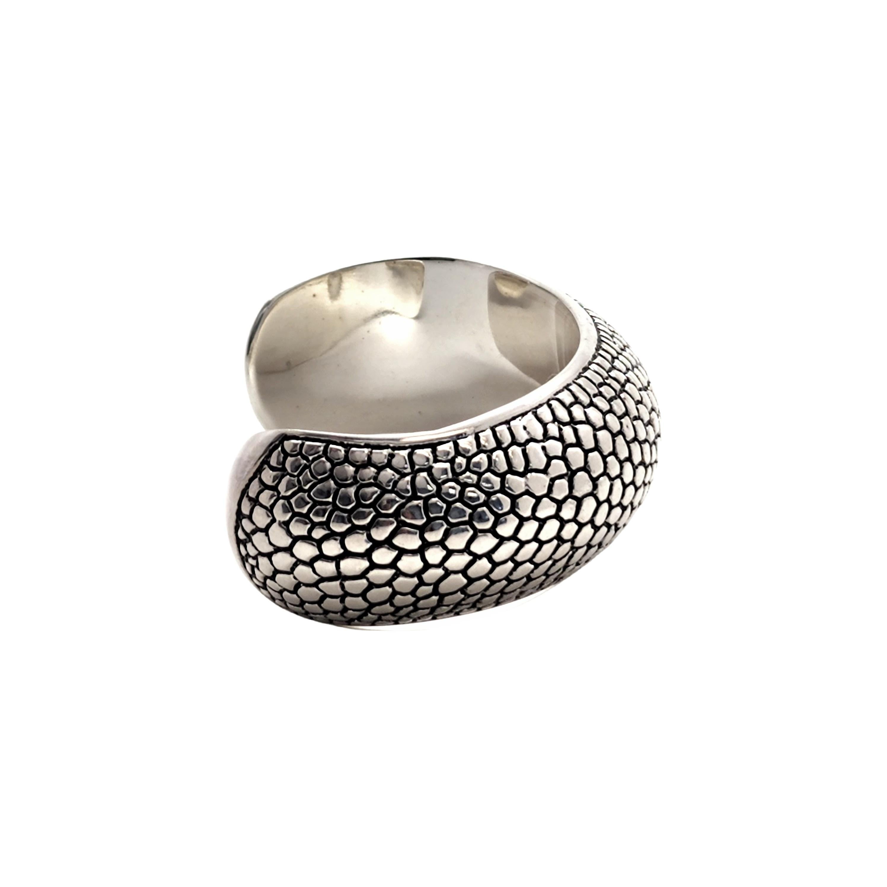 Airess Sterling Silver Wide Pebble Cuff Bracelet #13280 For Sale 1