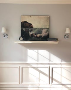 Contact-Surrealistic painting(bear and woman) Mystical, esoteric, futuristic art