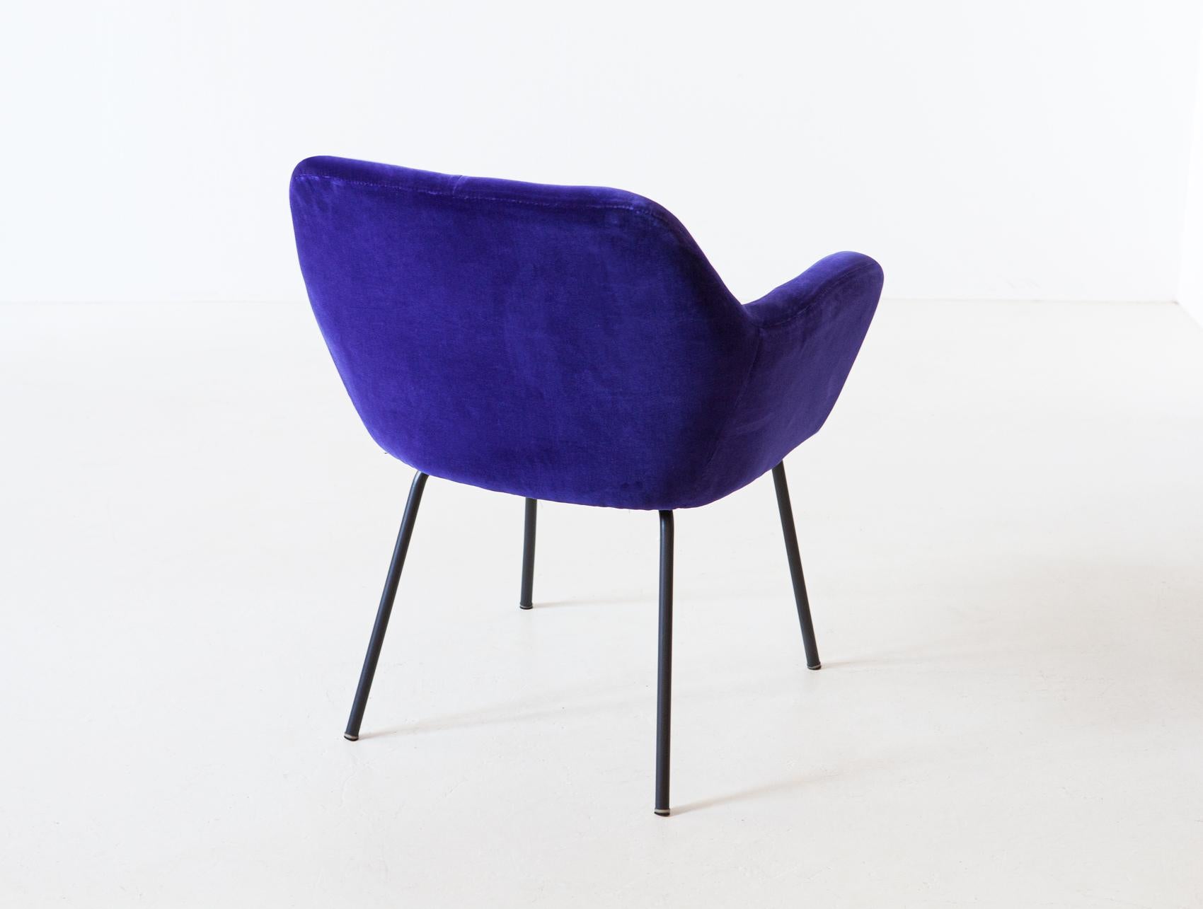 'Airone' Chair in Velvet by Studio PFR for Arflex, 1955 5