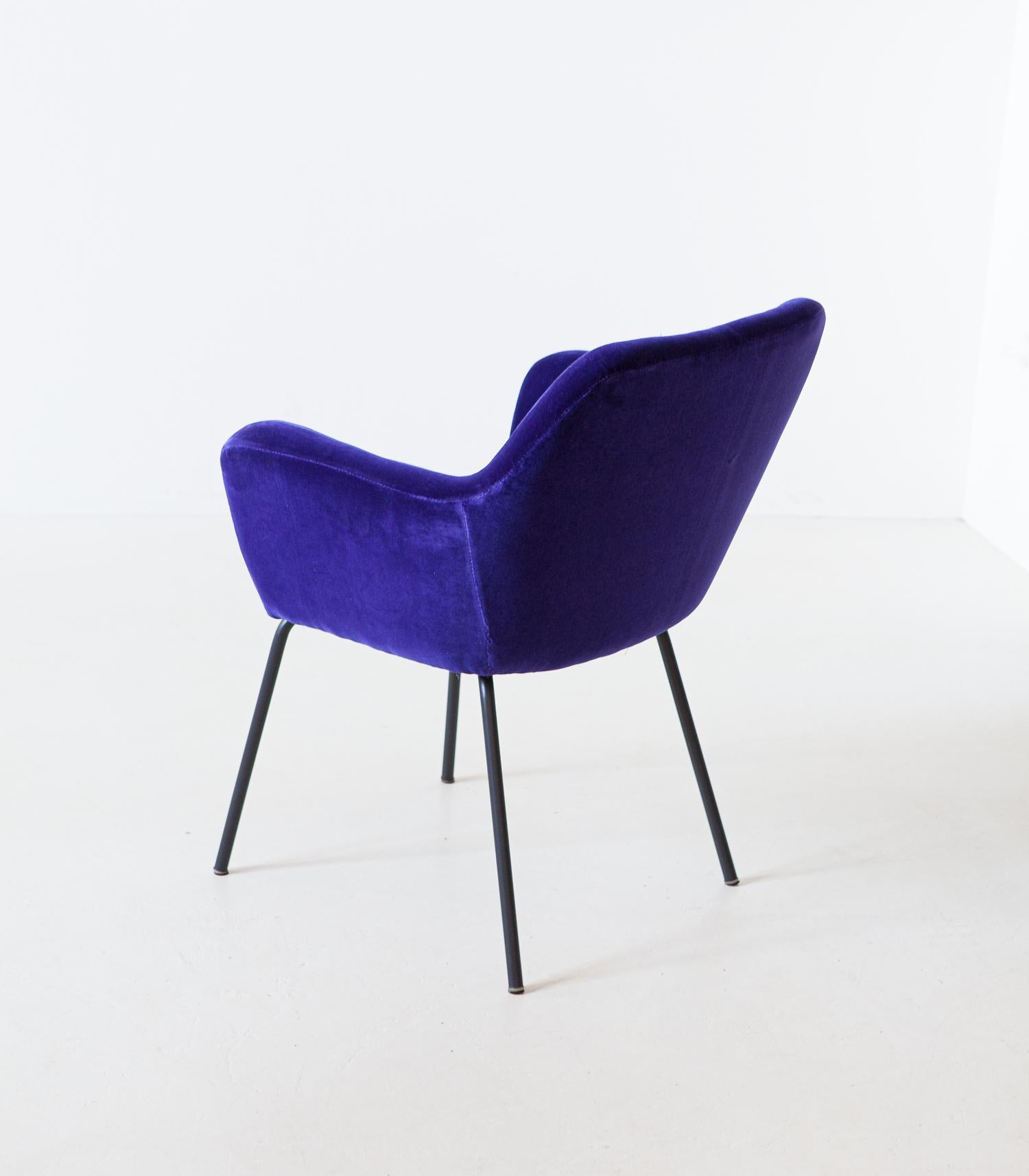 'Airone' Chair in Velvet by Studio PFR for Arflex, 1955 6