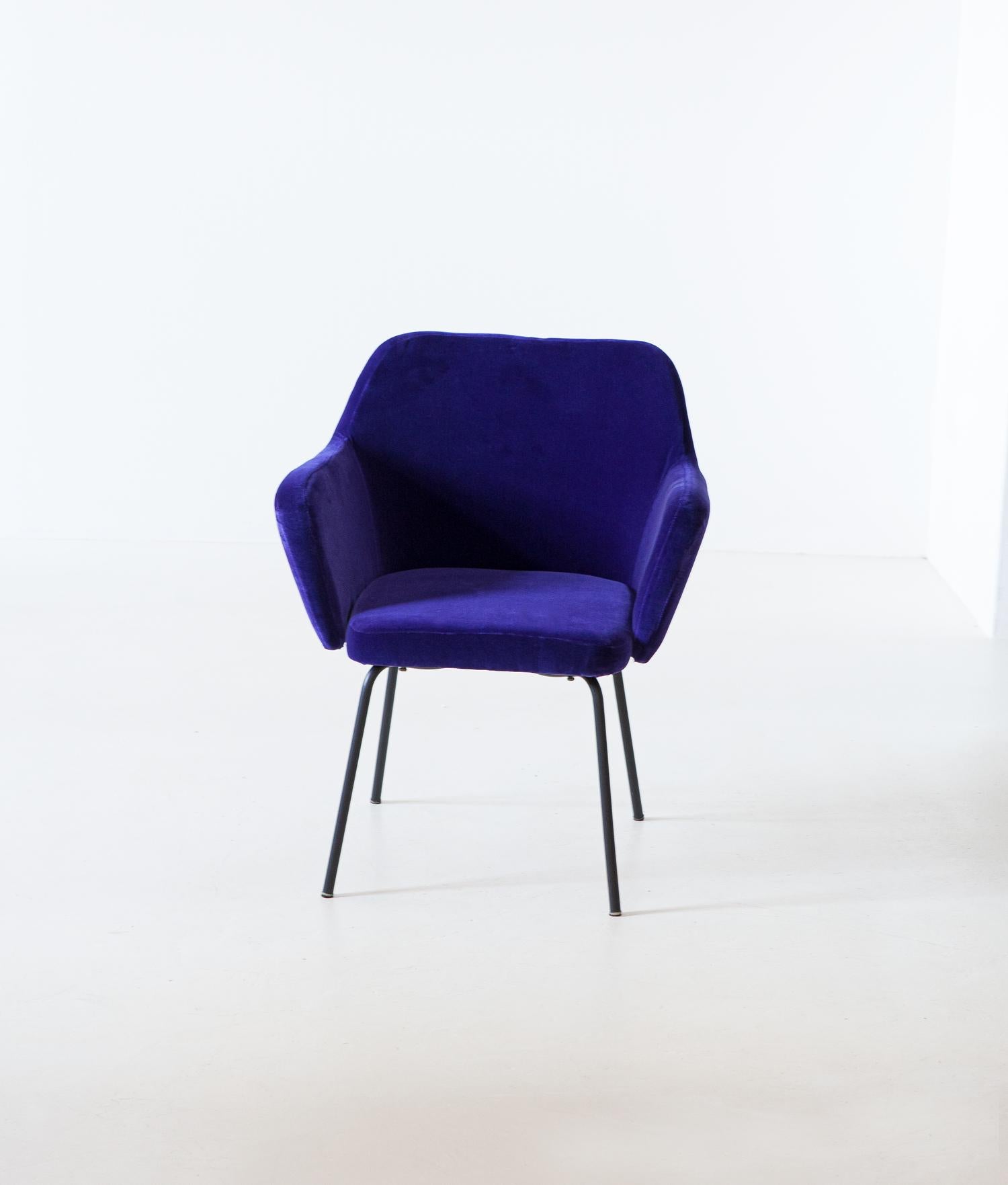 'Airone' Chair in Velvet by Studio PFR for Arflex, 1955 7