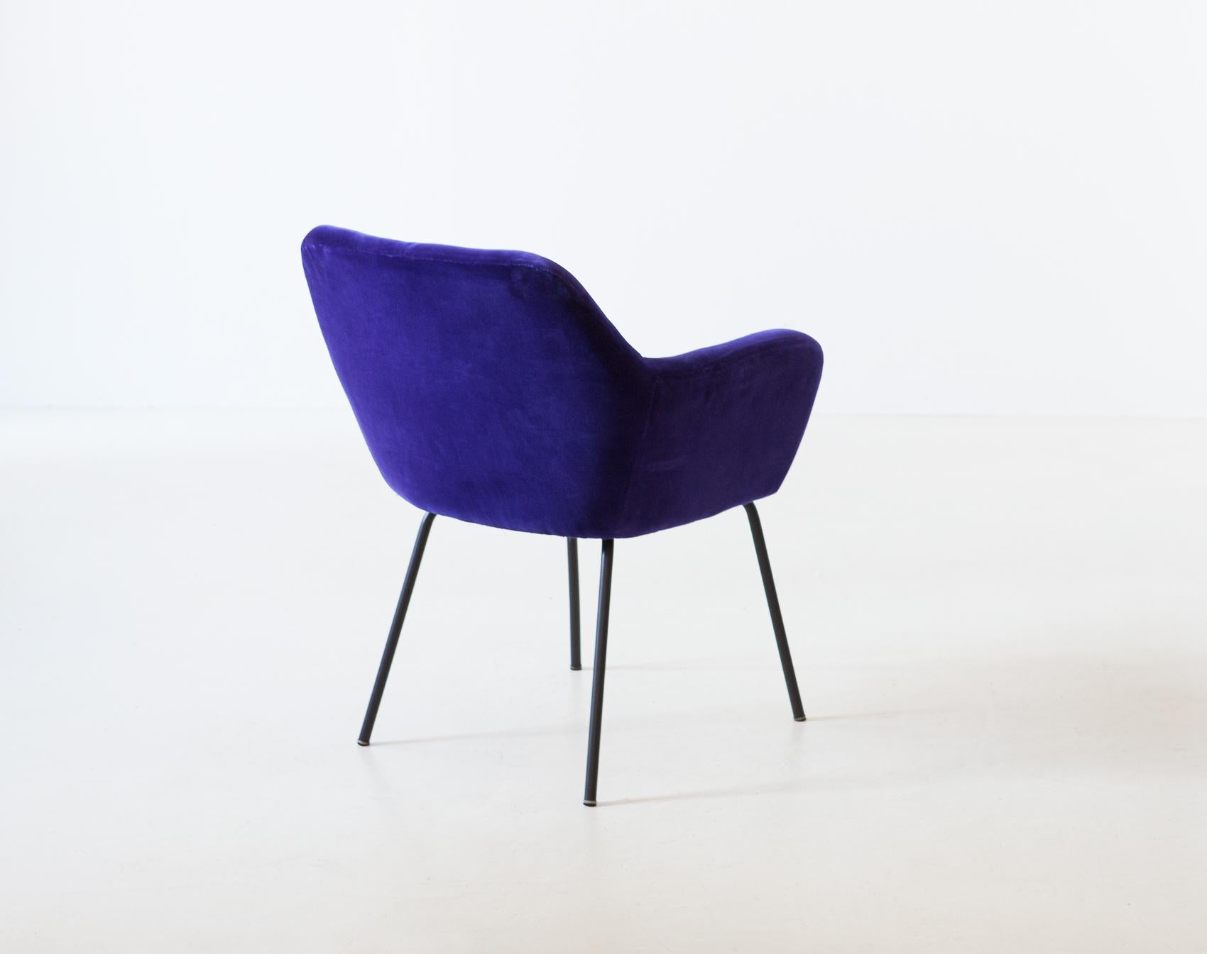 Italian 'Airone' Chair in Velvet by Studio PFR for Arflex, 1955