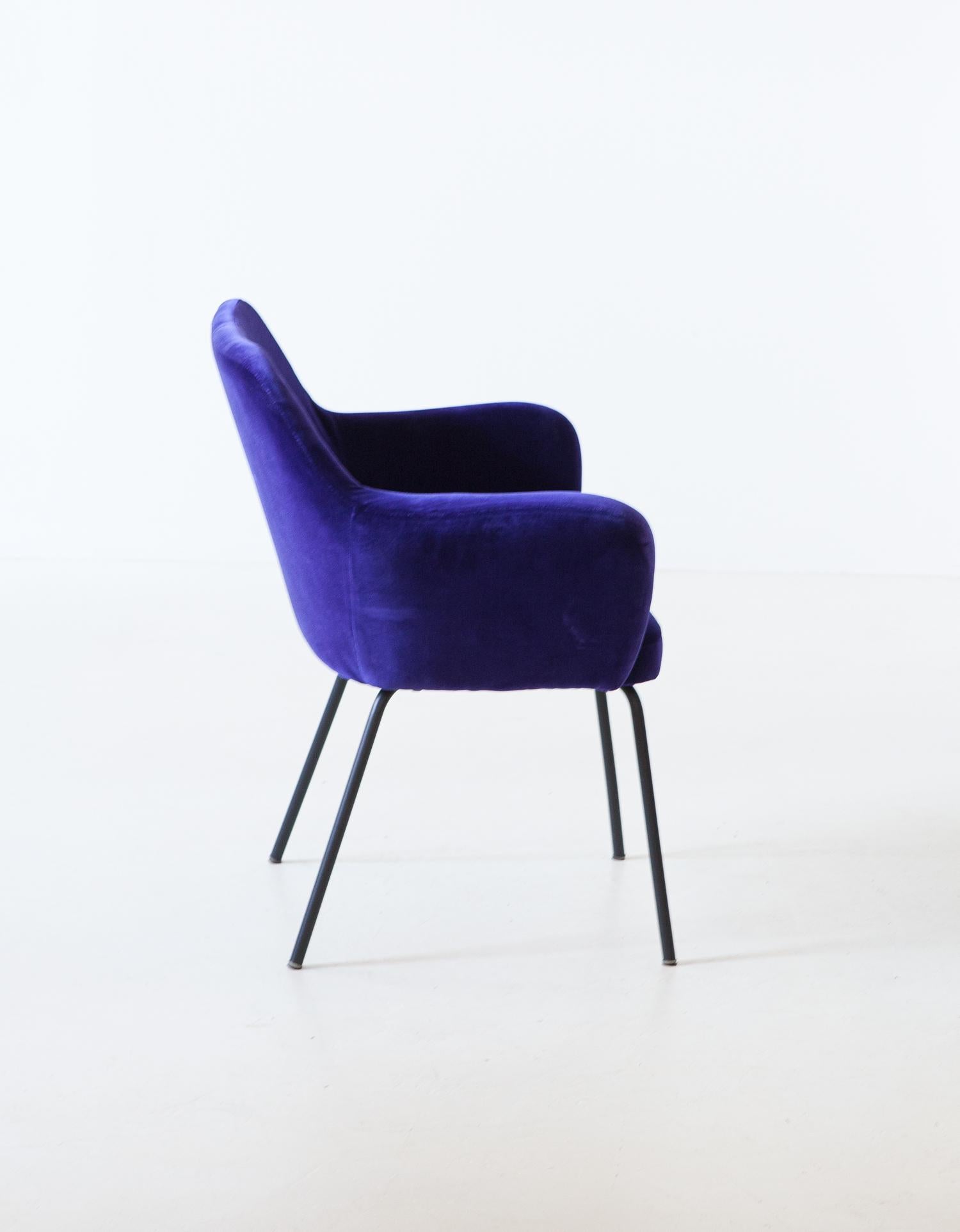 'Airone' Chair in Velvet by Studio PFR for Arflex, 1955 In Good Condition In Rome, IT