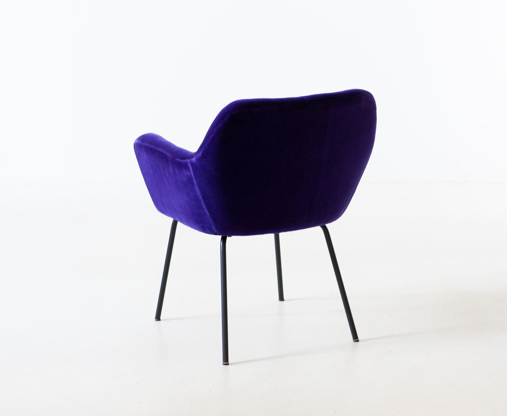 Mid-20th Century 'Airone' Chair in Velvet by Studio PFR for Arflex, 1955