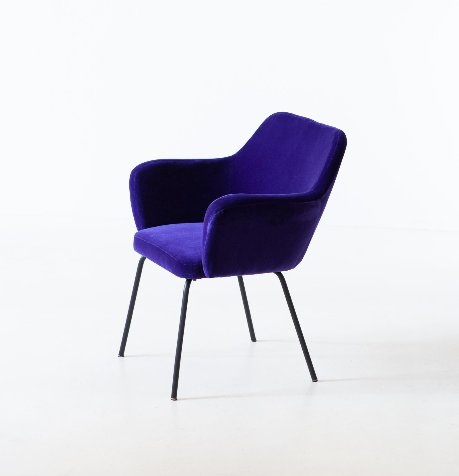 'Airone' Chair in Velvet by Studio PFR for Arflex, 1955 3