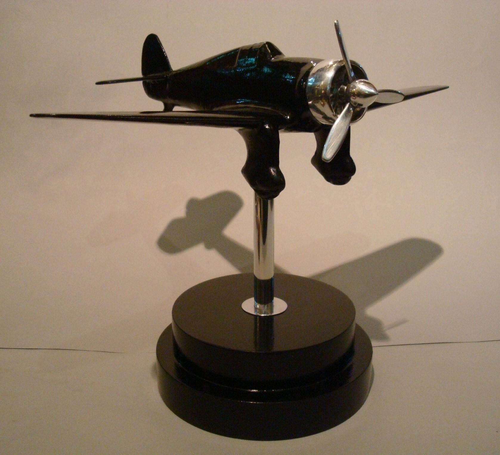 20th Century Airplane Fighter Desk Stand Model, 1930s