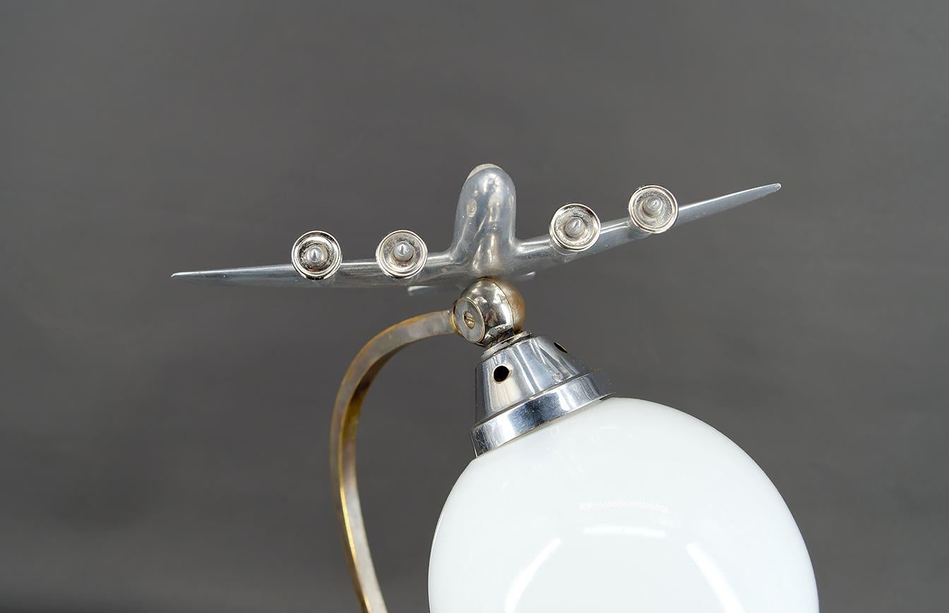 Airplane Lamp, Chrome & Aluminum, Art Deco / Streamline Moderne, Circa 1930 For Sale 6