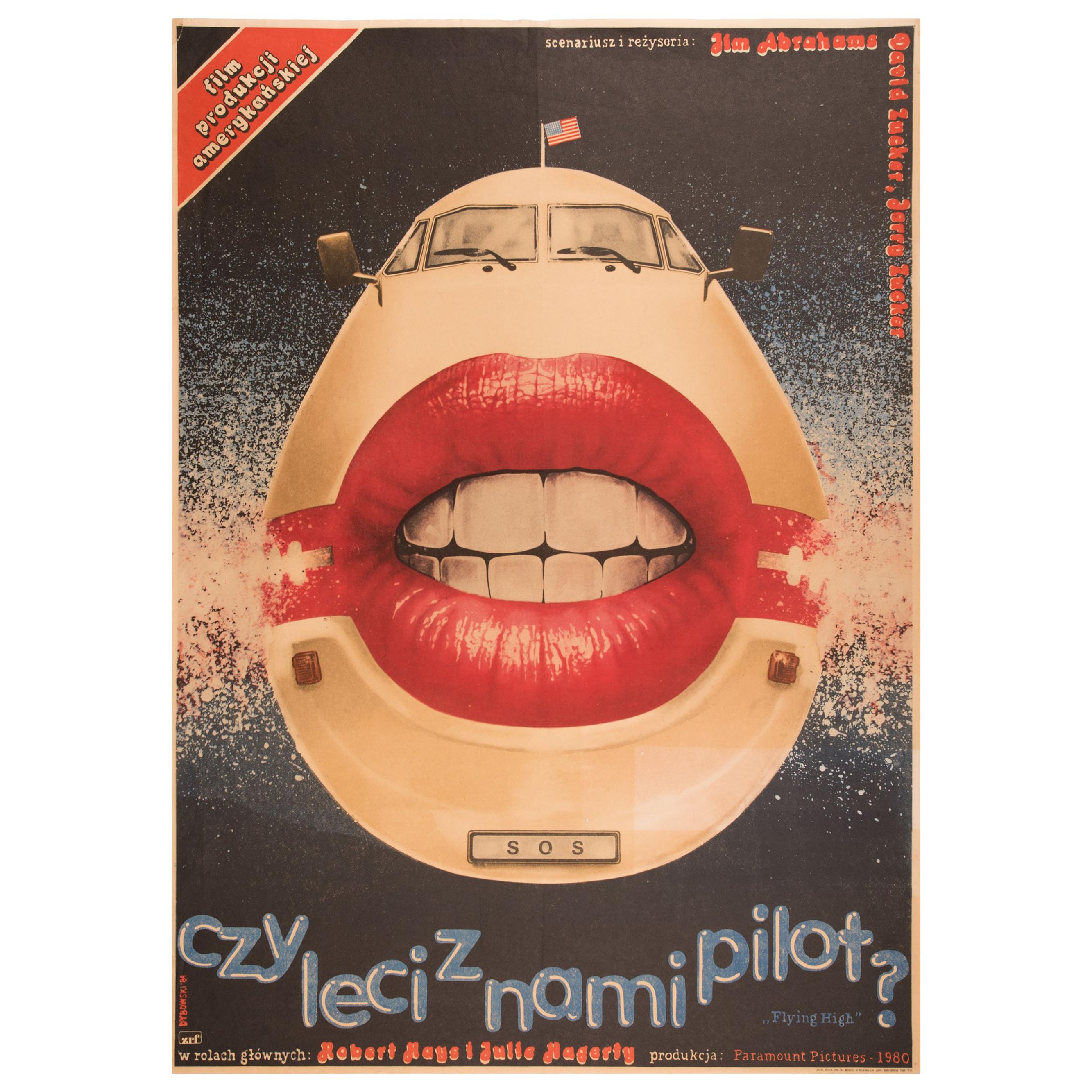 Airplane !, Original Polish Film Poster, Witold Dybowski, 1984 For Sale