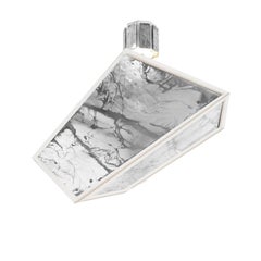 Airplane Flush mount Pendant, fumé Silvered Glass, Brass Body