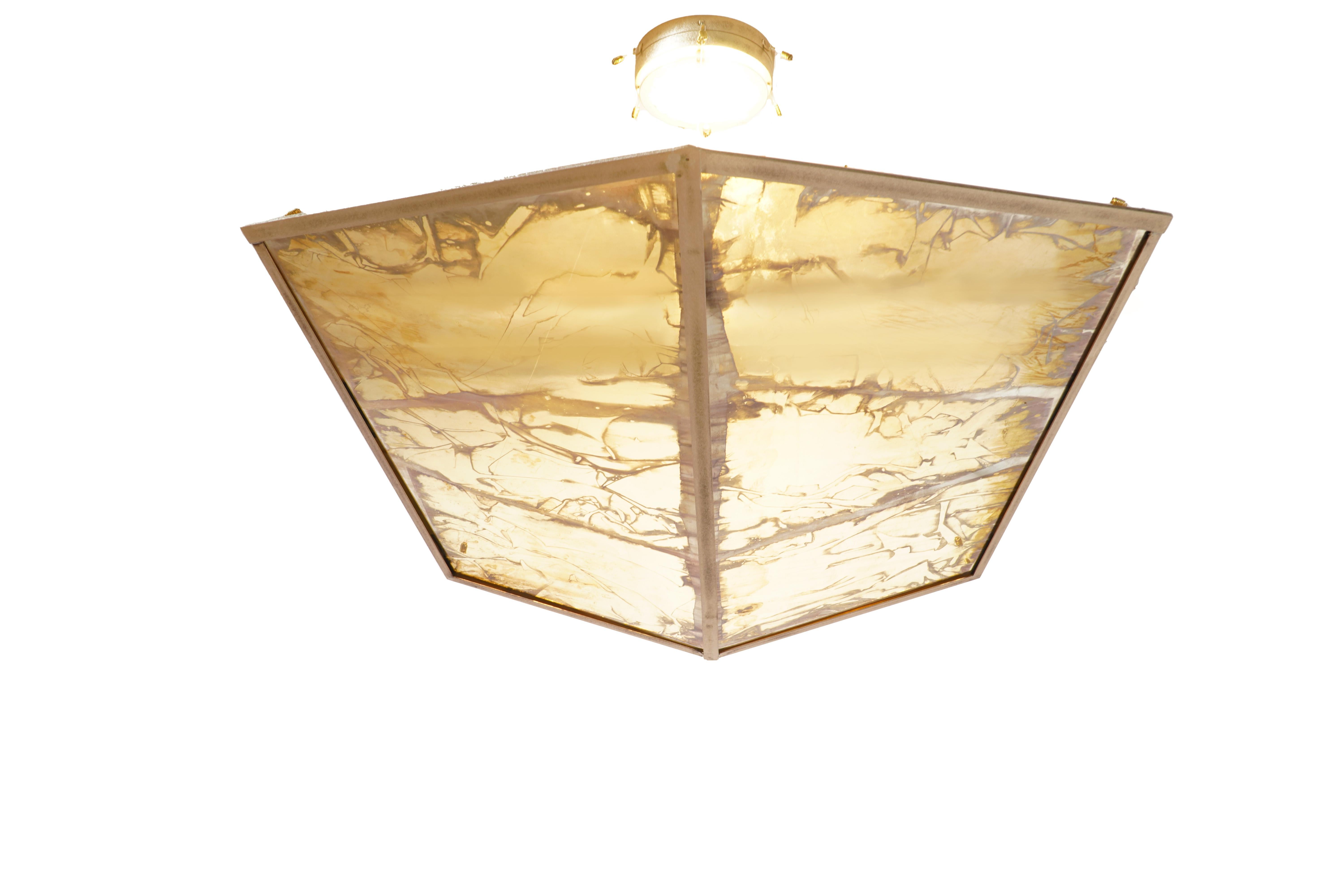 Airplane Pendant, Sun Silvered Glass, Brass Body In New Condition For Sale In Pietrasanta, IT