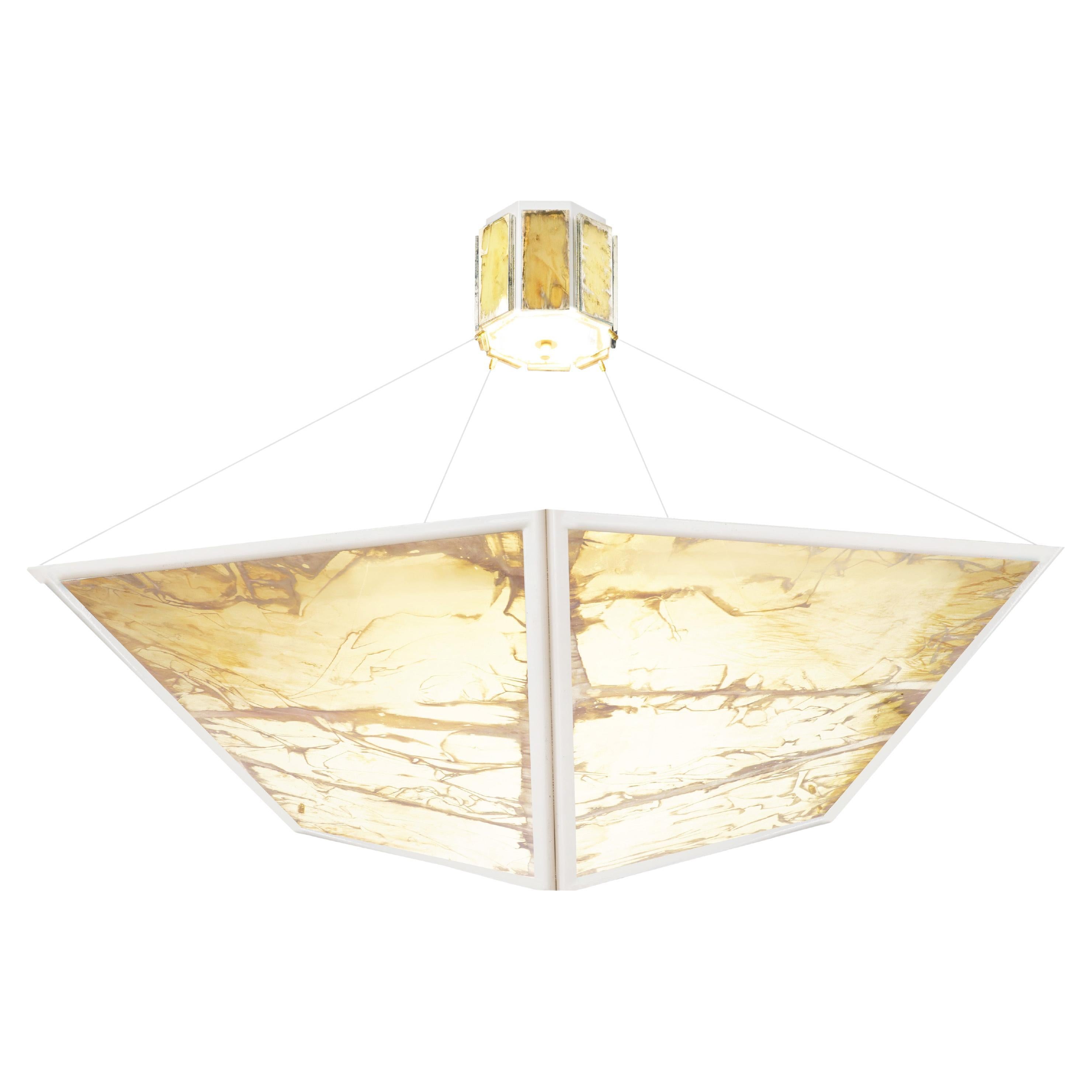 Airplane Flush mount, Pendant, Sun Silvered Glass, Brass Body