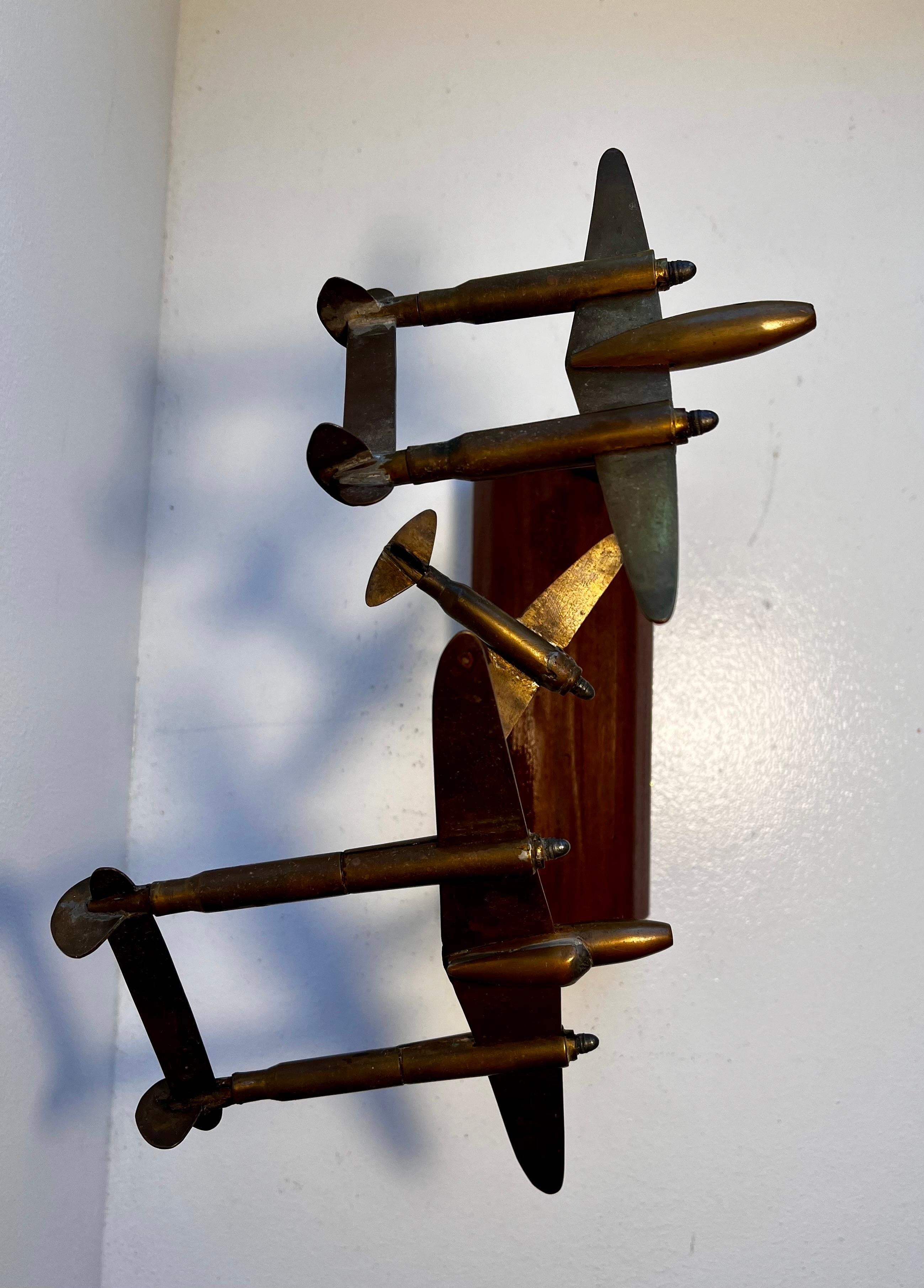 Escultura de avión sobre soporte de madera, arte popular de trinchera en venta 10