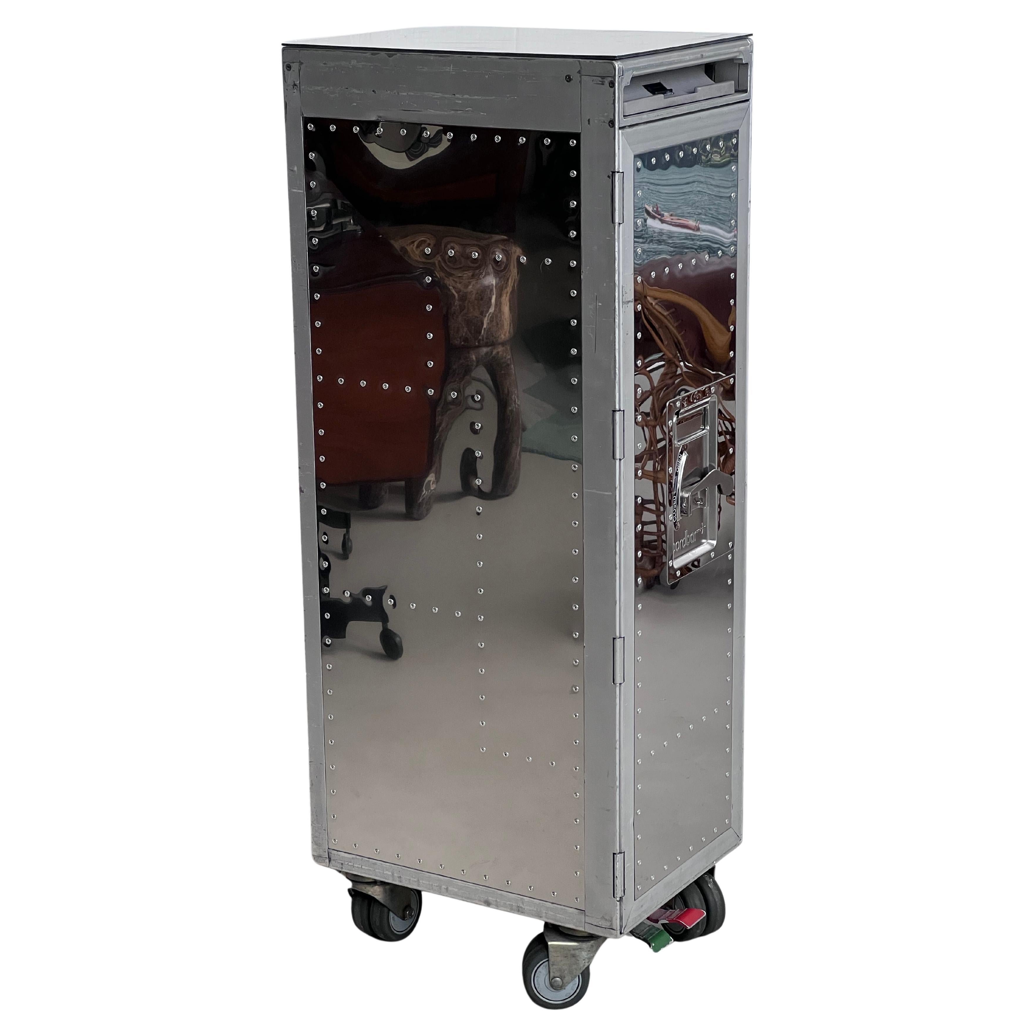 Airplane Service Cart - Bar Trolley - Decorative Industrial Piece For Sale