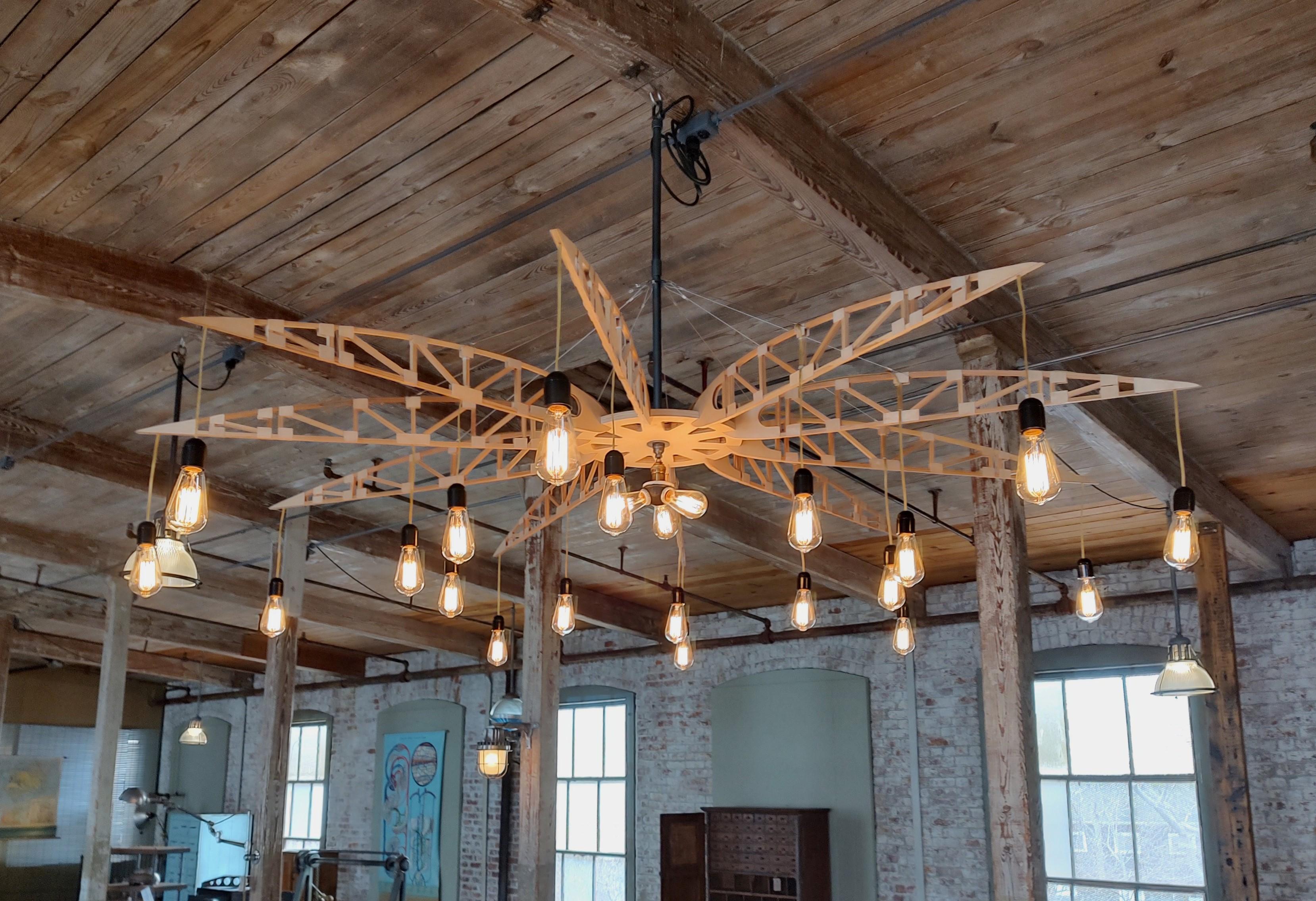 Wooden Airplane Truss Style Chandelier with 23 Bulbs

Featured in Elle Décor May 2017

Dimensions: 93