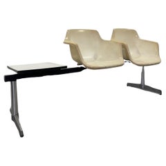 Vintage Airport Bench by Charles & Ray Eames Tandem Seating for Herman Miller