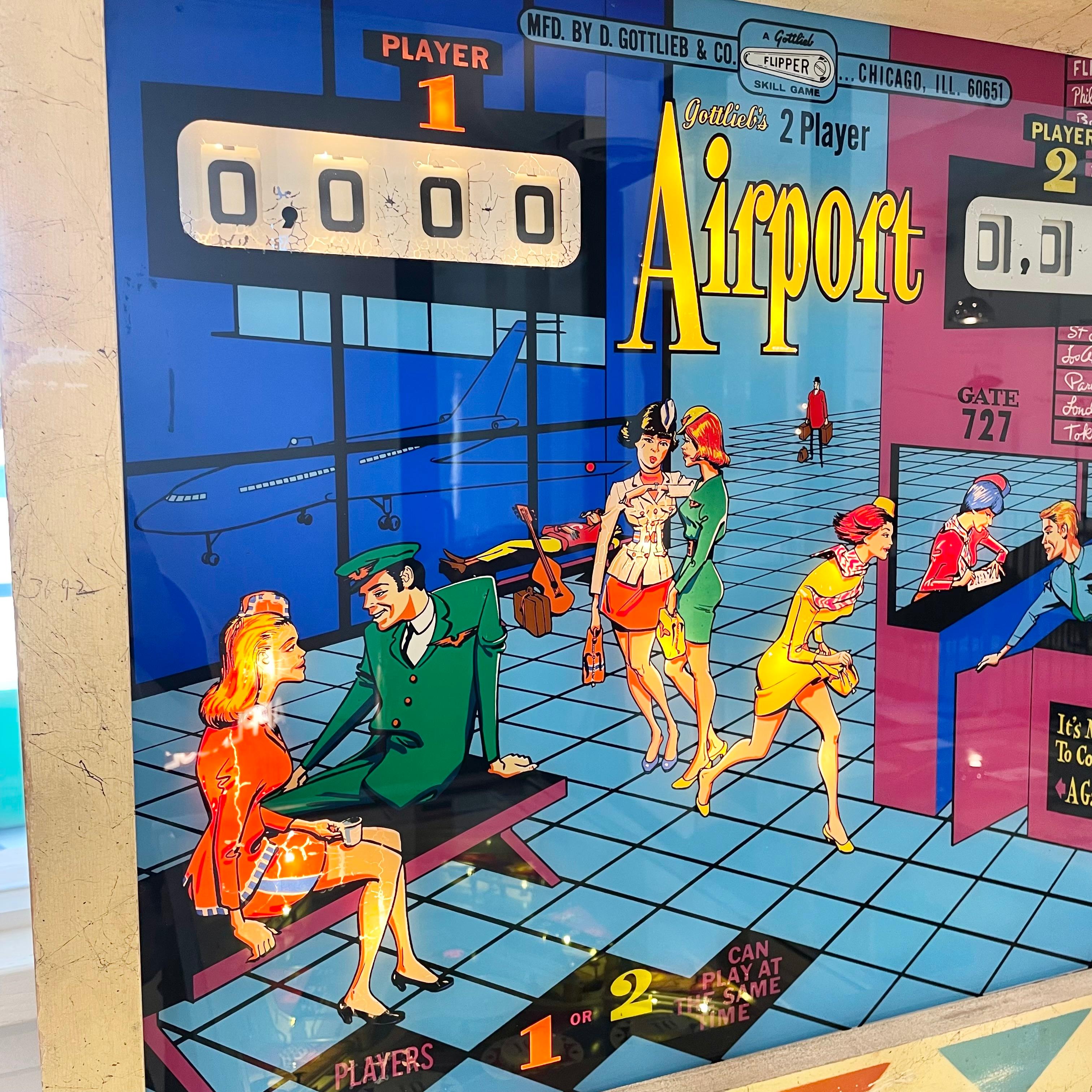 Mid-20th Century Airport Pinball Arcade Game, 1969 USA