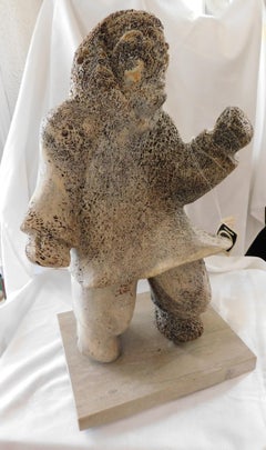 Aisa Piungetug Inuit Whale Bone Carving Native American