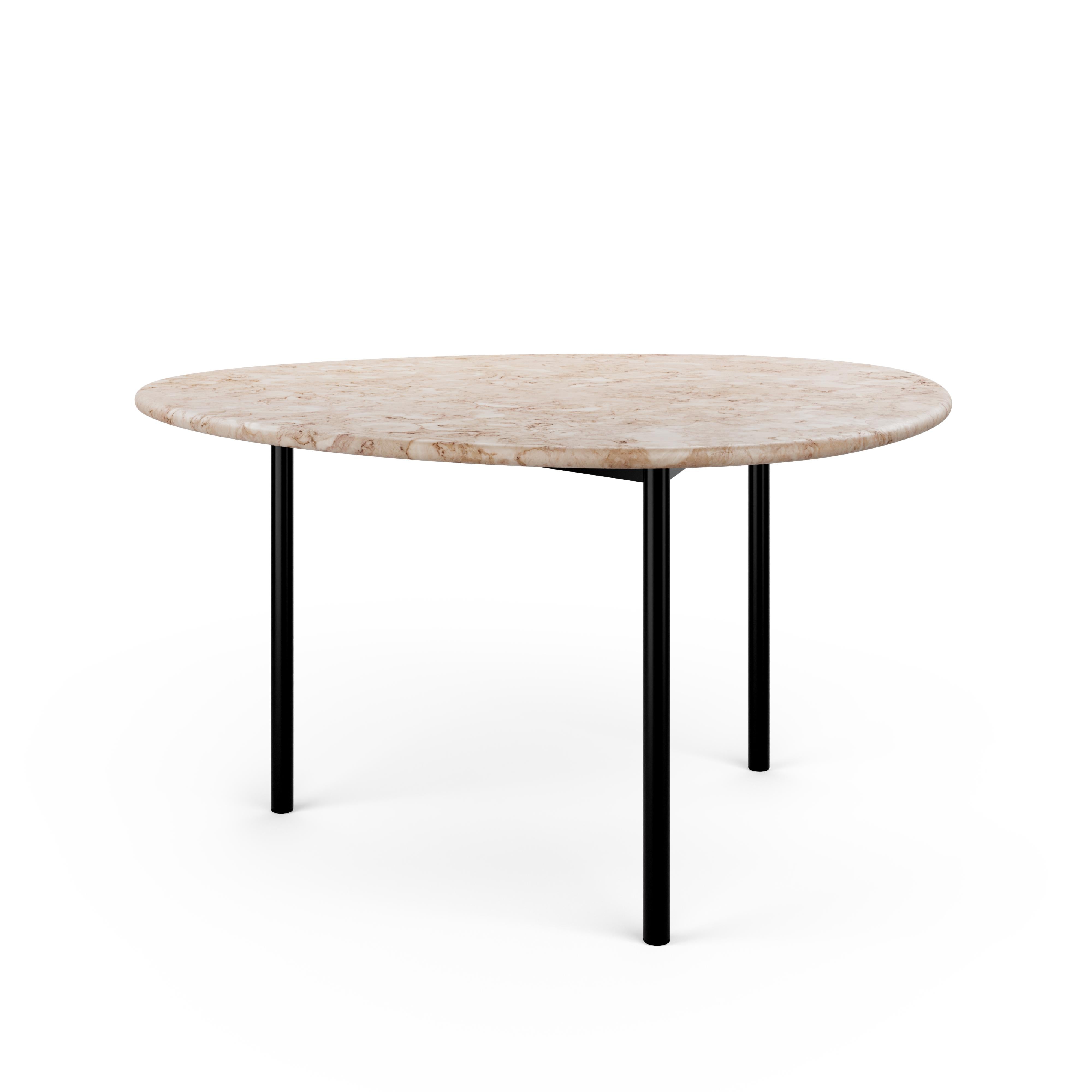 AITAI - Esstisch von Kengo Kuma mit Lioz-Kalksteinplatte und Metallgestell - 140 (21. Jahrhundert und zeitgenössisch) im Angebot