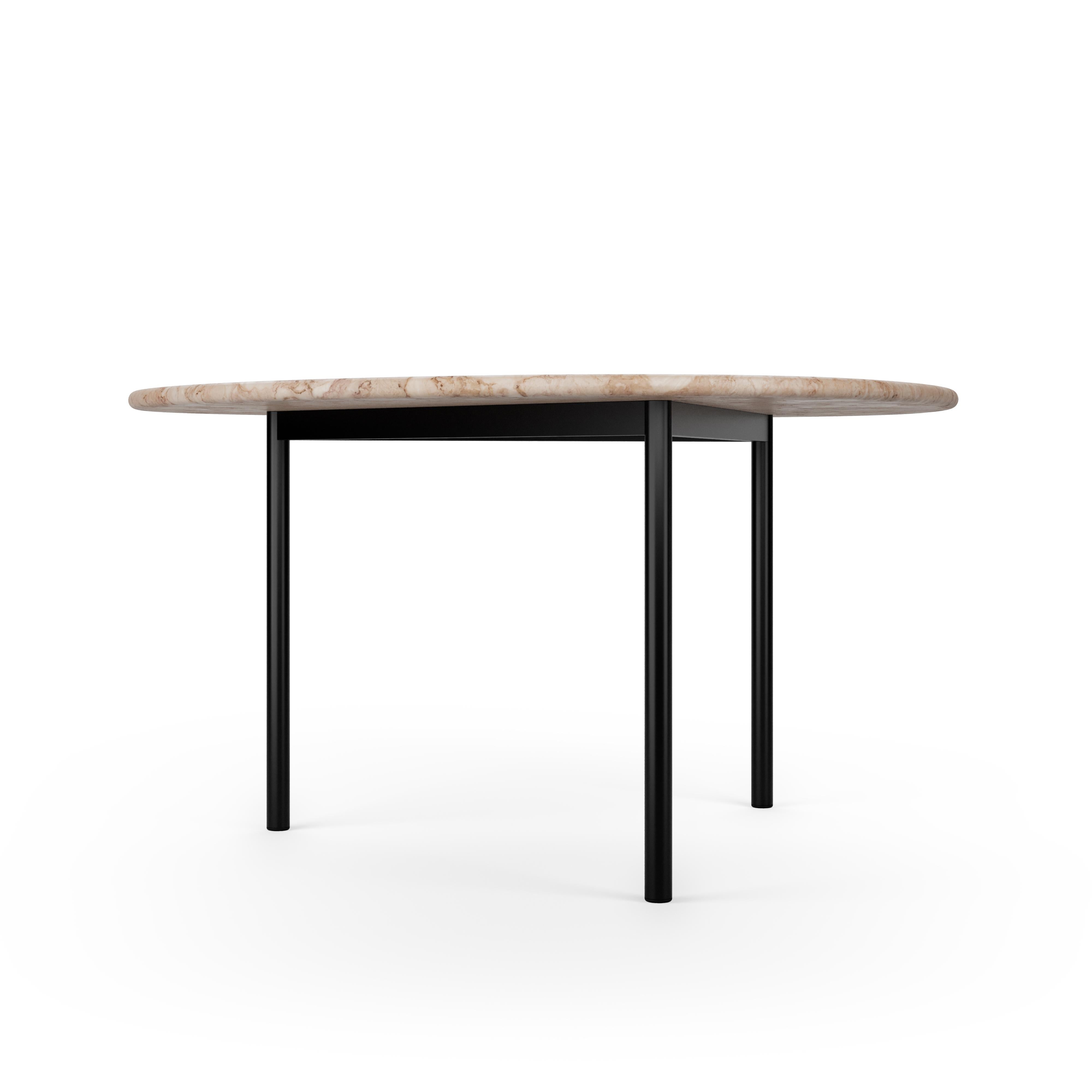 AITAI - Esstisch von Kengo Kuma mit Lioz-Kalksteinplatte und Metallgestell - 140 im Angebot 1