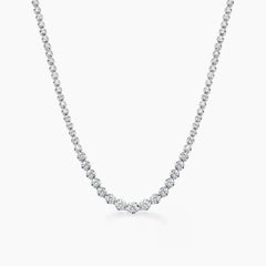 AITCHES - Disco Collar de Tenis de Diamantes Graduados de 3.0ct en Oro Blanco de 18K