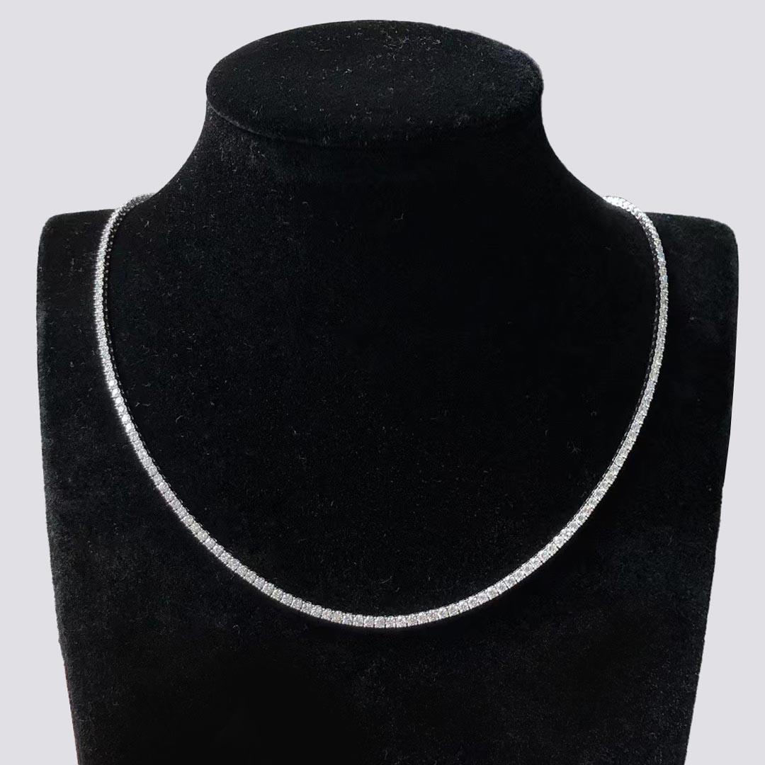 Brilliant Cut AITCHES - Embrace 6.0ct Diamond Tennis Necklace in 18K White Gold For Sale