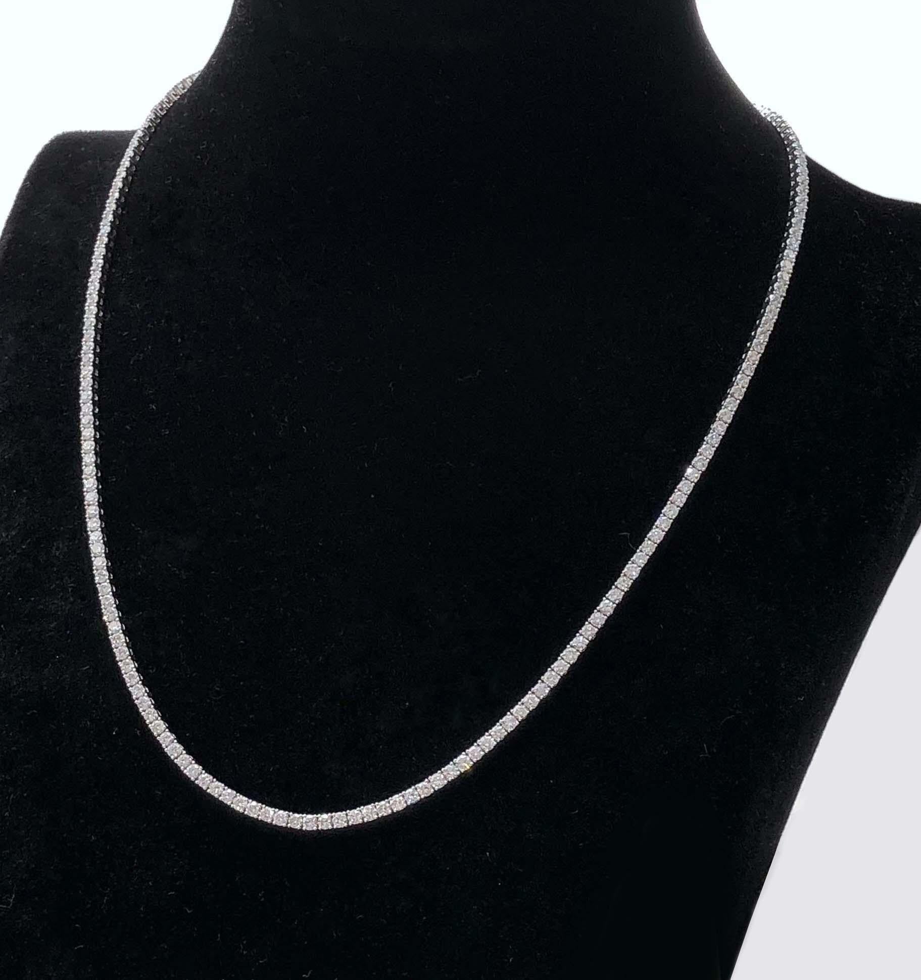 AITCHES - Embrace 6.0ct Diamond Tennis Necklace in 18K White Gold In New Condition For Sale In AMSTERDAM, NL