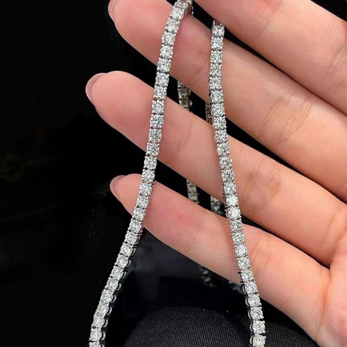 AITCHES - Embrace 6.0ct Diamond Tennis Necklace in 18K White Gold For Sale 1