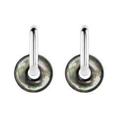 AITCHES - Jullie Black Mother of Pearl Earrings in Sterling Silver