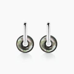 AITCHES - Jullie Black Mother of Pearl Earrings in Sterling Silver