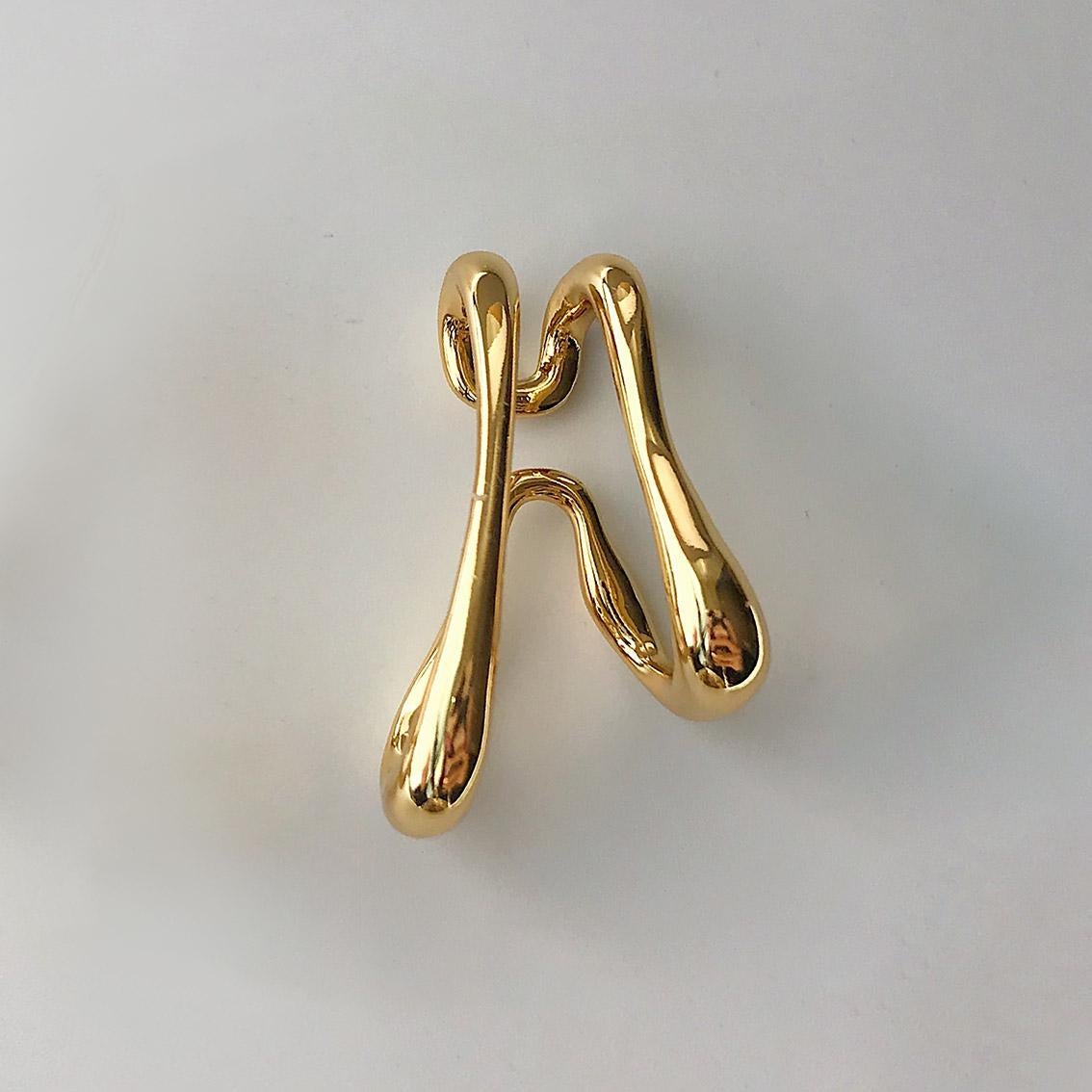 AITCHES - Jullie Double Cuff in 18K Gold Plated Sterling Silver In condizioni Nuovo in vendita a AMSTERDAM, NL