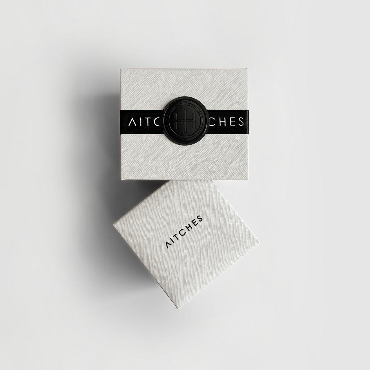 Moderno AITCHES - Orecchini doppi ovali Jullie in argento placcato oro 18 carati in vendita