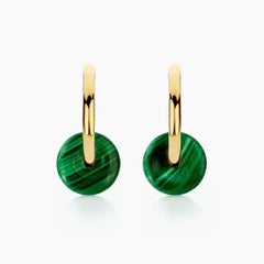 AITCHES - Jullie Green Malachite Earrings in 18K Gold Plated Sterling Silver