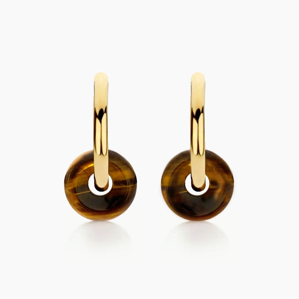 AITCHES - Jullie Tigeraugen-Ohrringe Ohrringe aus 18K vergoldetem Sterlingsilber