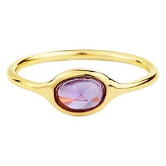 AITCHES - Anello Love More con zaffiro rosa da 0,56 carati in oro 18 carati