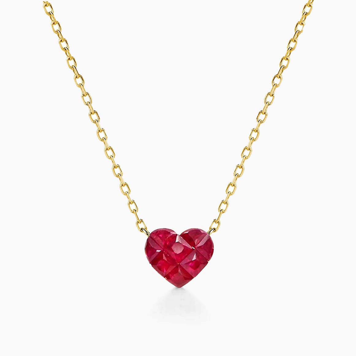 AITCHES - Collar Rubí por Corazón en Oro de 18K en venta