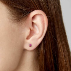 AITCHES - Single Tulip Pink Tourmaline Earrings in 18K gold