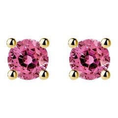 AITCHES - Single Tulip Pink Tourmaline Earrings in 18K gold