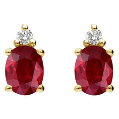 AITCHES - Single Tulip Ruby Earrings with Diamonds in 18K Gold