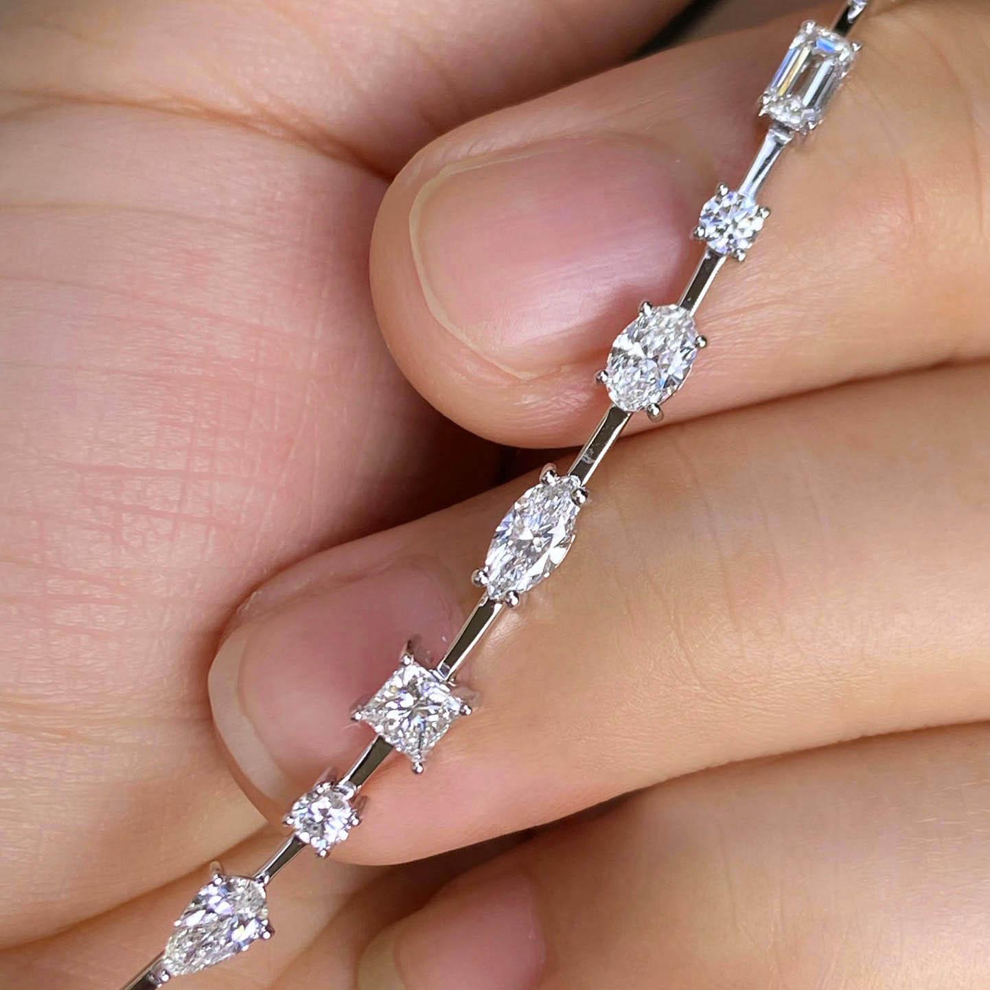 AITCHES - Pulsera de diamantes talla fantasía Teide en oro blanco de 18 quilates en Nuevo estado para la venta en AMSTERDAM, NL