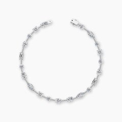 AITCHES - Bracciale con diamanti taglio fantasia Teide in oro bianco 18 carati
