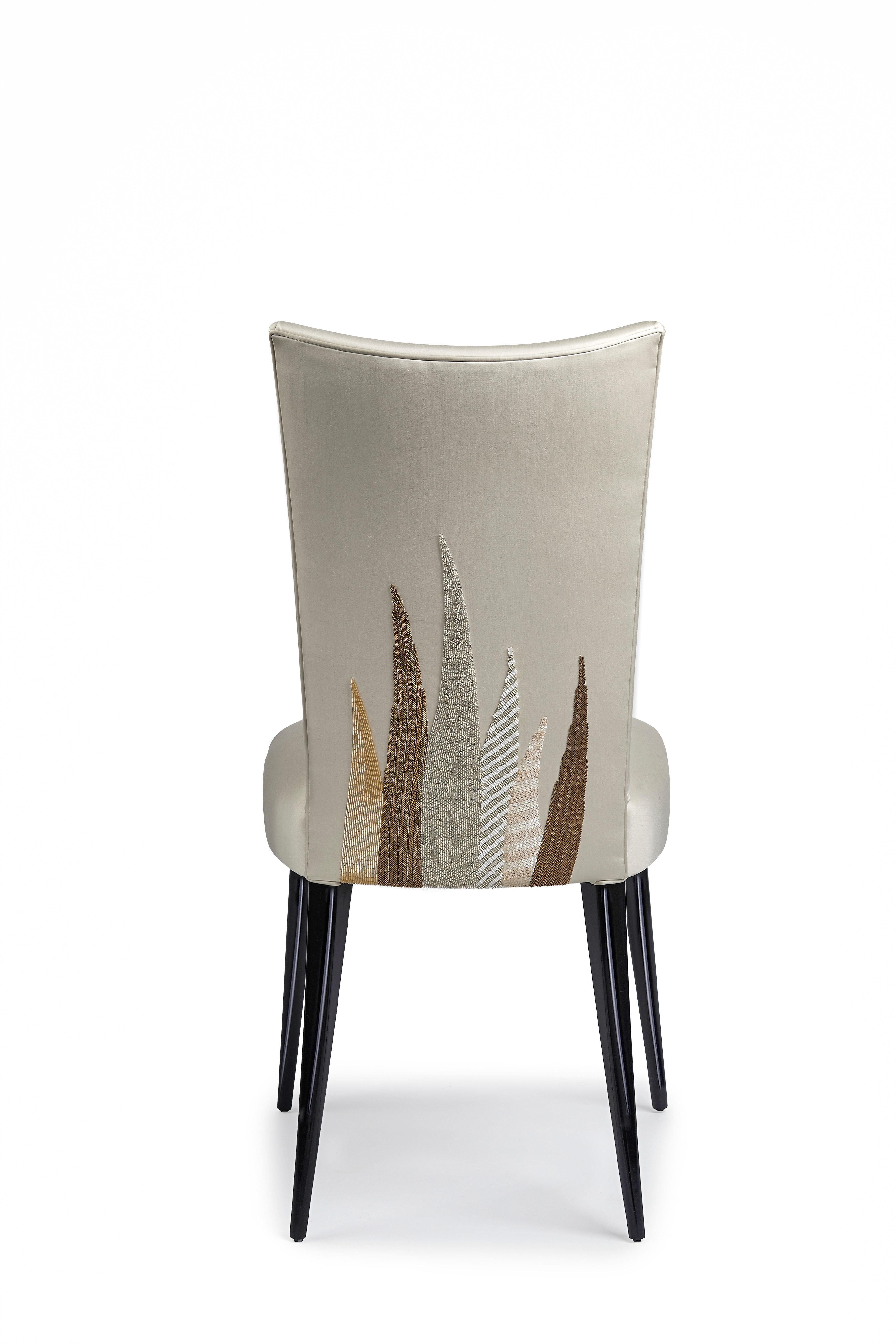 Cotton Aiveen Daly Agave Stiletto Chair  For Sale