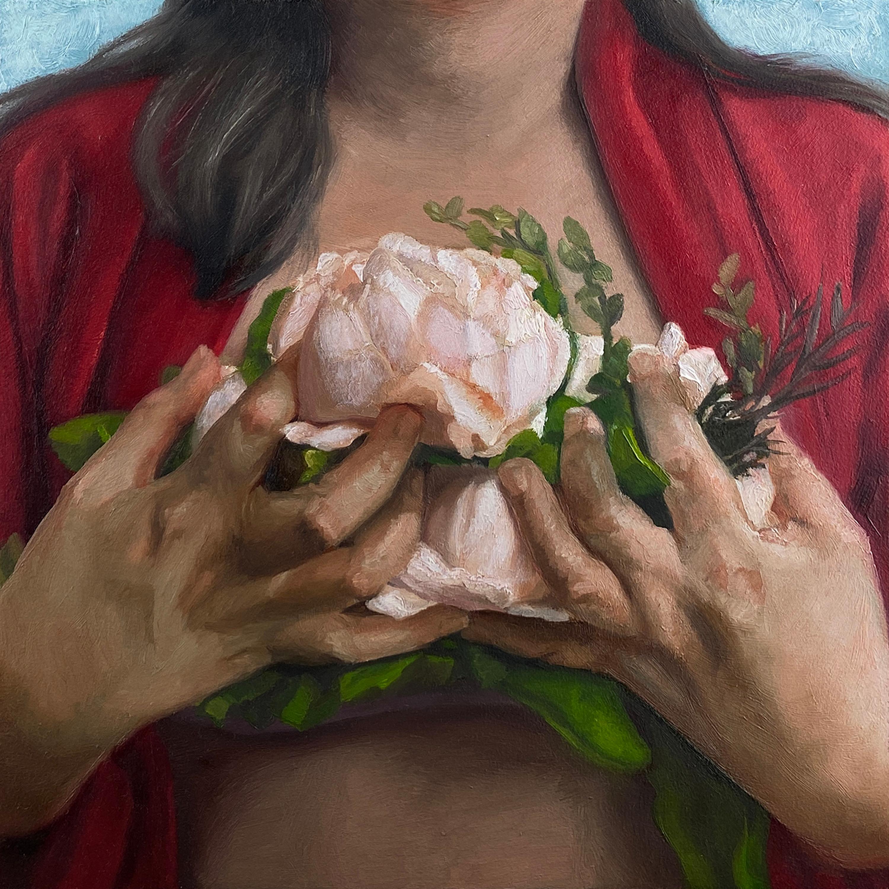 Aixa Oliveras Figurative Painting - "Sacred Heart, " Oil Painting