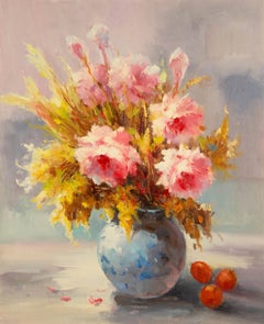AiXiong Shi Bodegón Óleo Original Sobre Lienzo "Floreciendo A La Luz Del Sol III"
