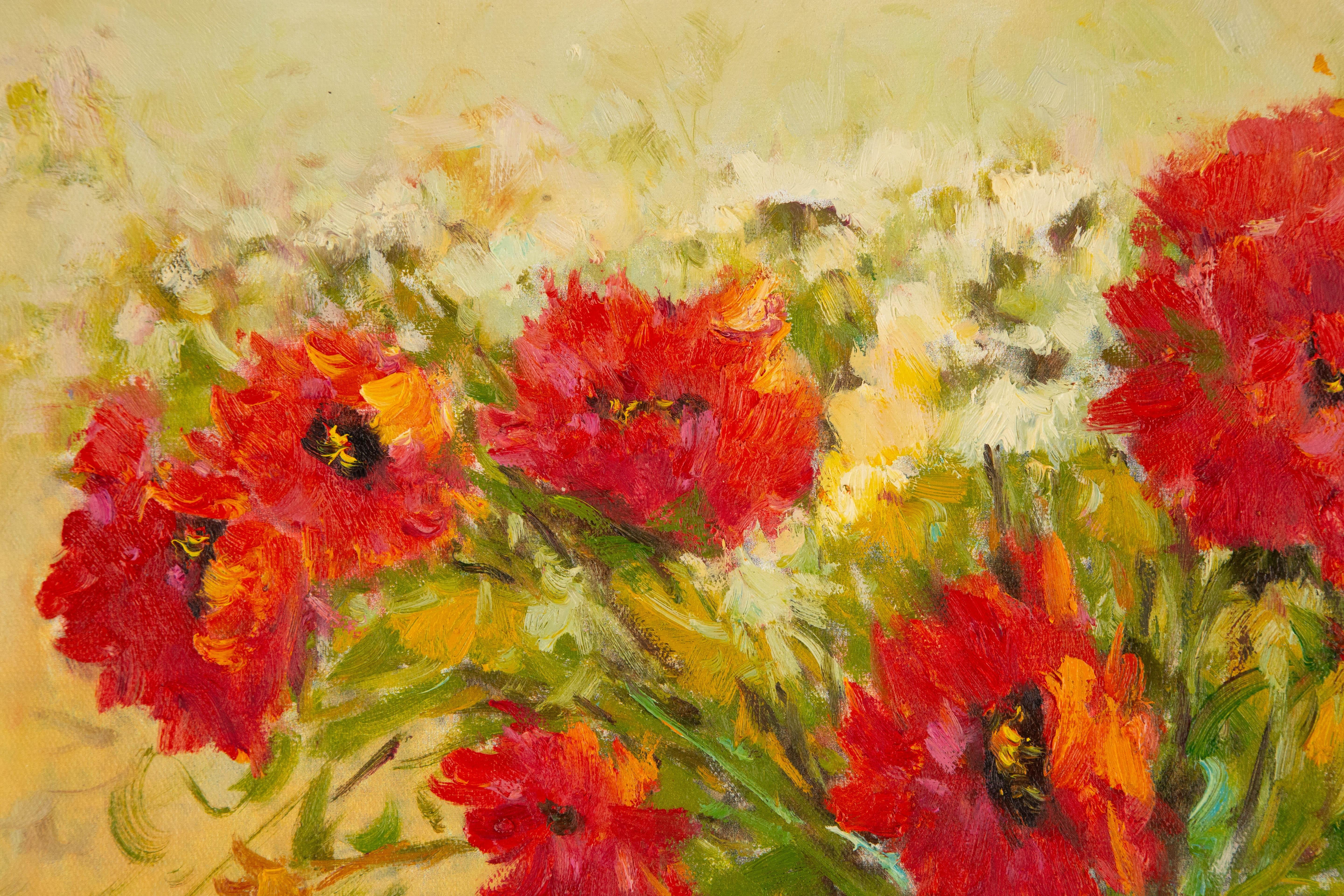 AiXiong Shi, huile sur toile originale « Blooming In Sunlight IV » en vente 1