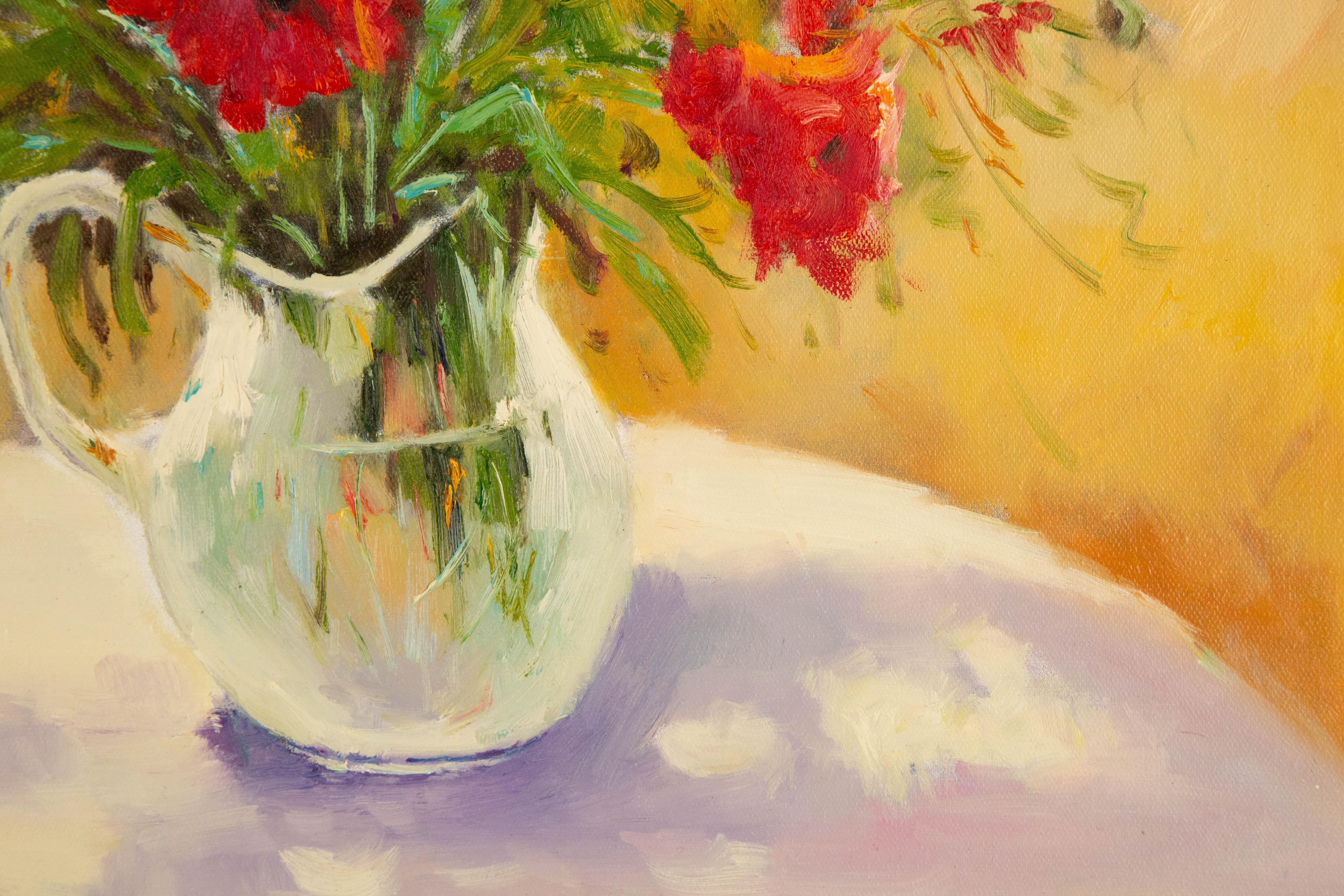AiXiong Shi, huile sur toile originale « Blooming In Sunlight IV » en vente 4
