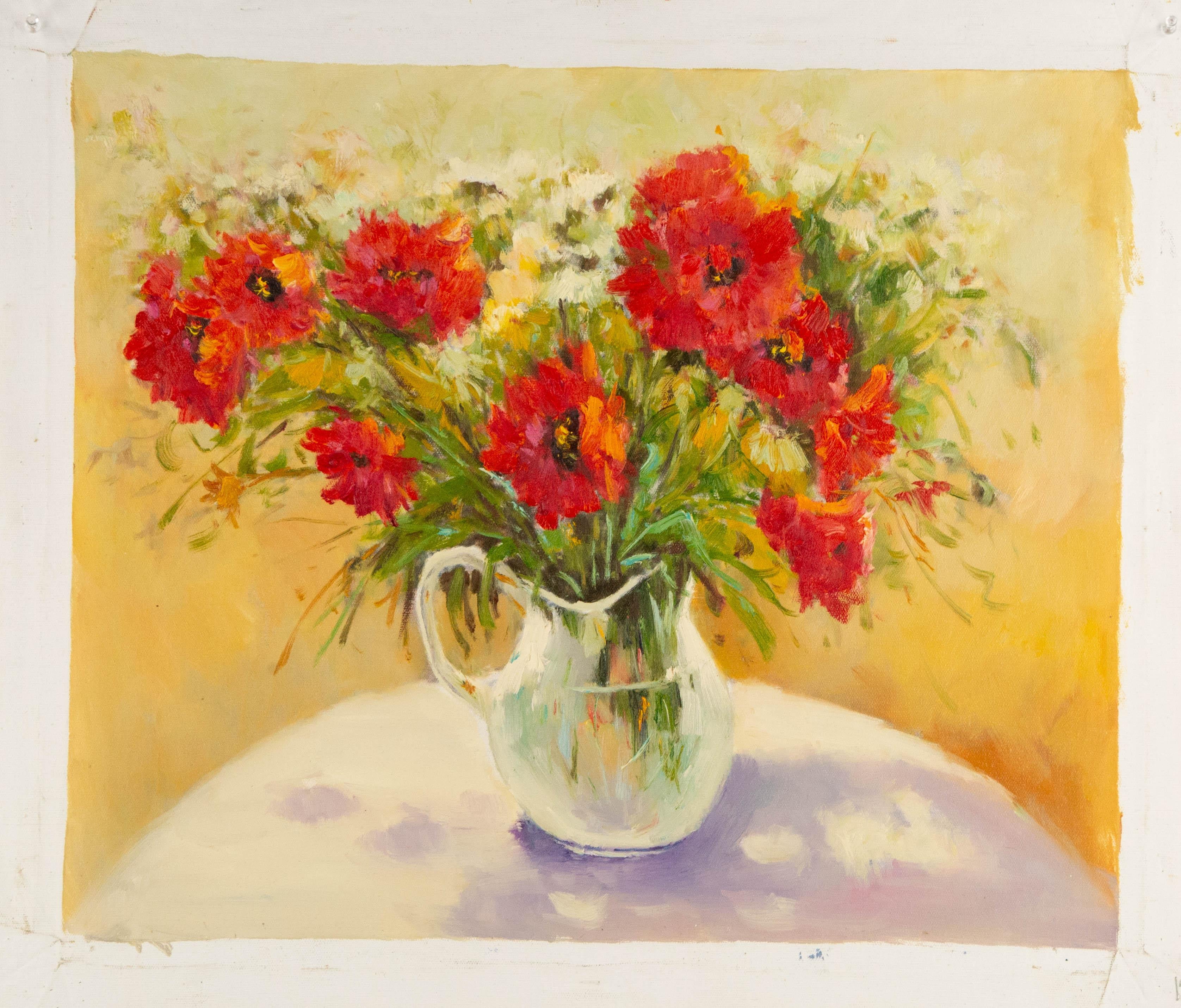AiXiong Shi, huile sur toile originale « Blooming In Sunlight IV » en vente 7