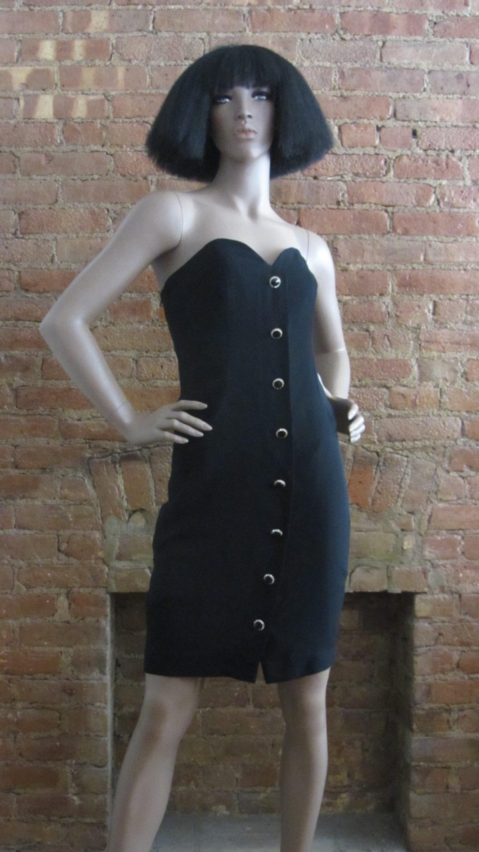 A.J. Bari Black Cocktail Dress, Circa 1990s In Excellent Condition For Sale In Brooklyn, NY