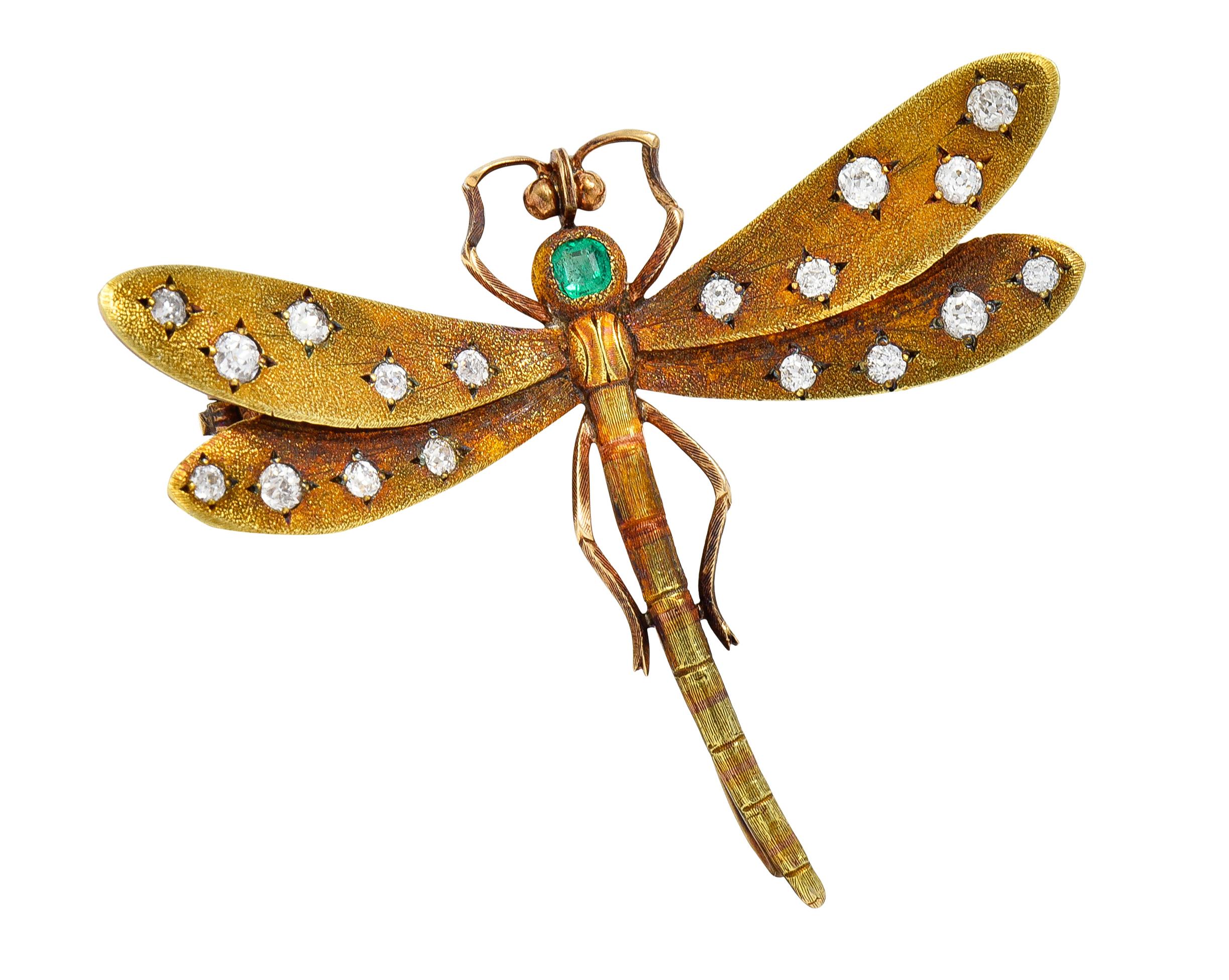art nouveau dragonfly brooch