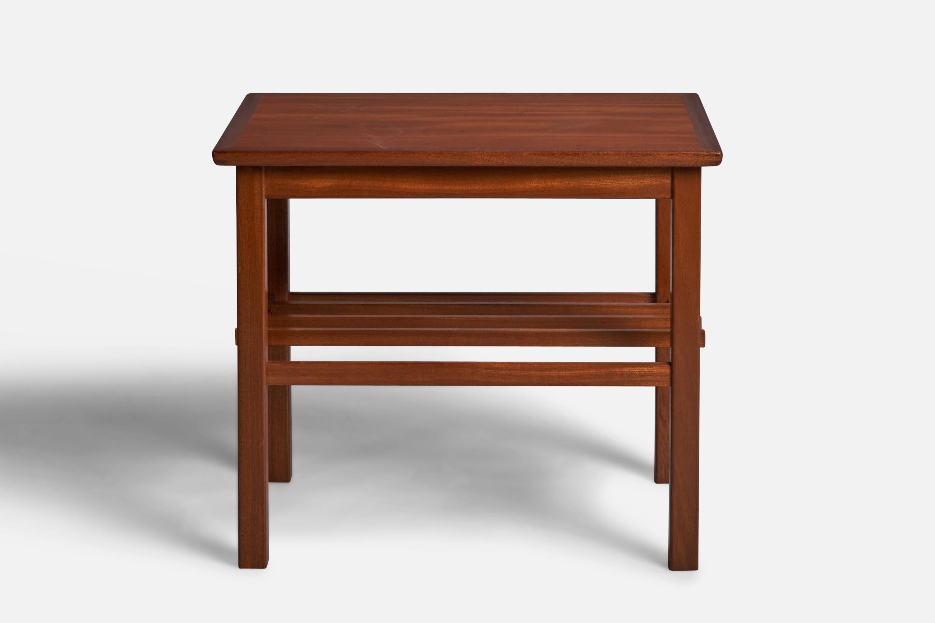 Scandinavian Modern A.J. Iversen, Side Table, Mahogany, Denmark, 1940s For Sale